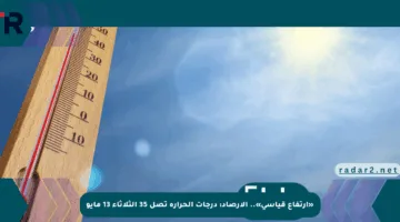 «ارتفاع قياسي».. الأرصاد: درجات الحرارة تصل 35 الثلاثاء 13 مايو